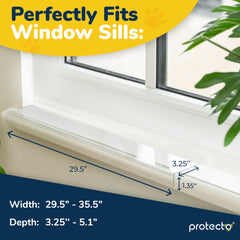 Protecto paw-safe sill cover protects wood during playful paws and jumps.