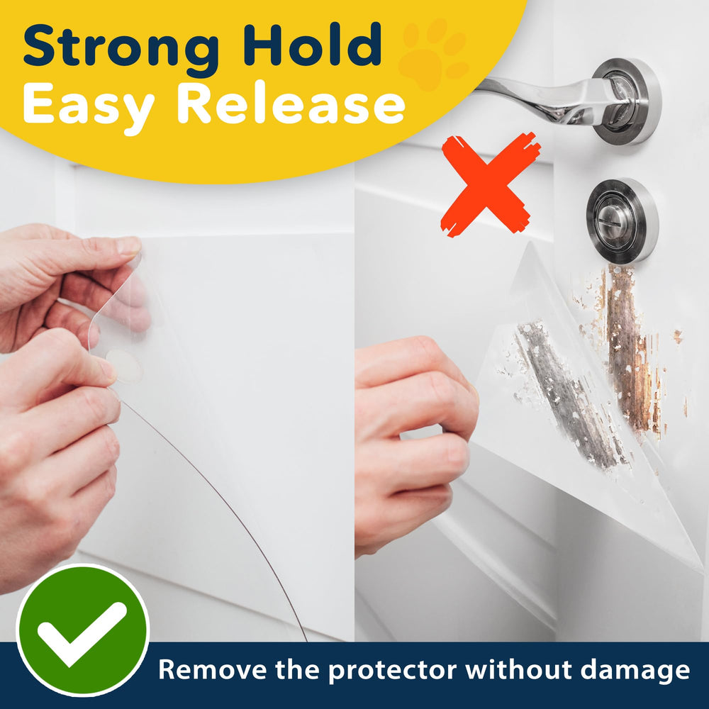PROTECTO pet proof entry barrier helps reduce door wear.