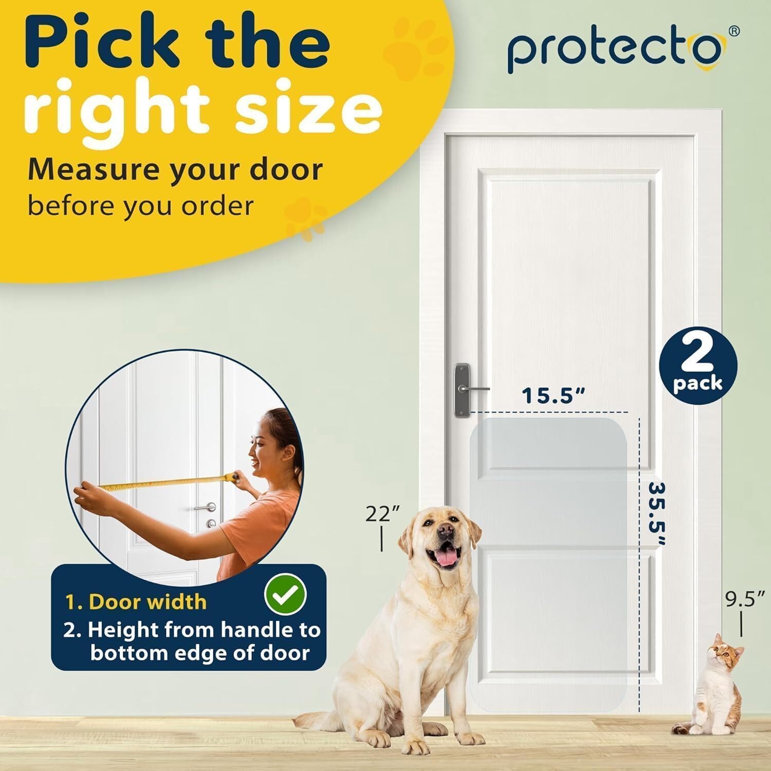 PROTECTO two panel set demonstrates quick tool free door protection.
