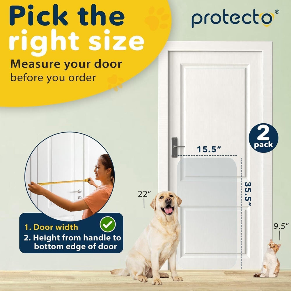PROTECTO two panel set demonstrates quick tool free door protection.