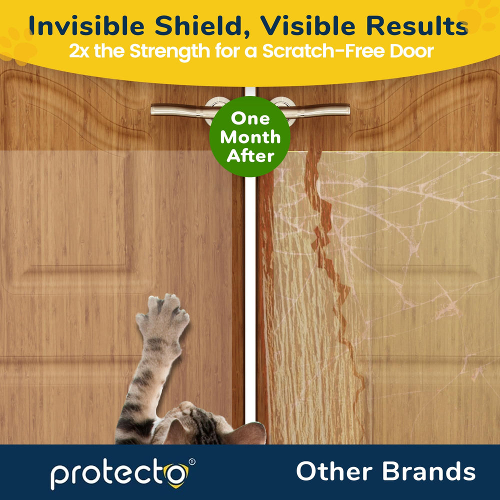 PROTECTO ultra-thin clear surface protects walls from cat and dog scratches.