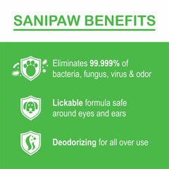 Protex PawZ SaniPaw after-walk paws deodorized and refreshed with spray.