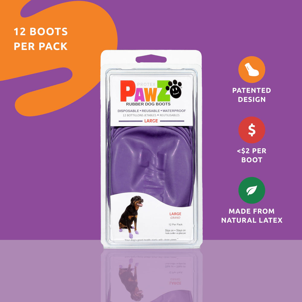 Protex PawZ rain-snow dog boots provide reliable traction on wet surfaces.