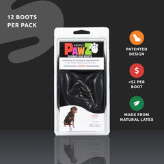 Protex PawZ rubber waterproof dog boots keep paws dry on rainy walks.