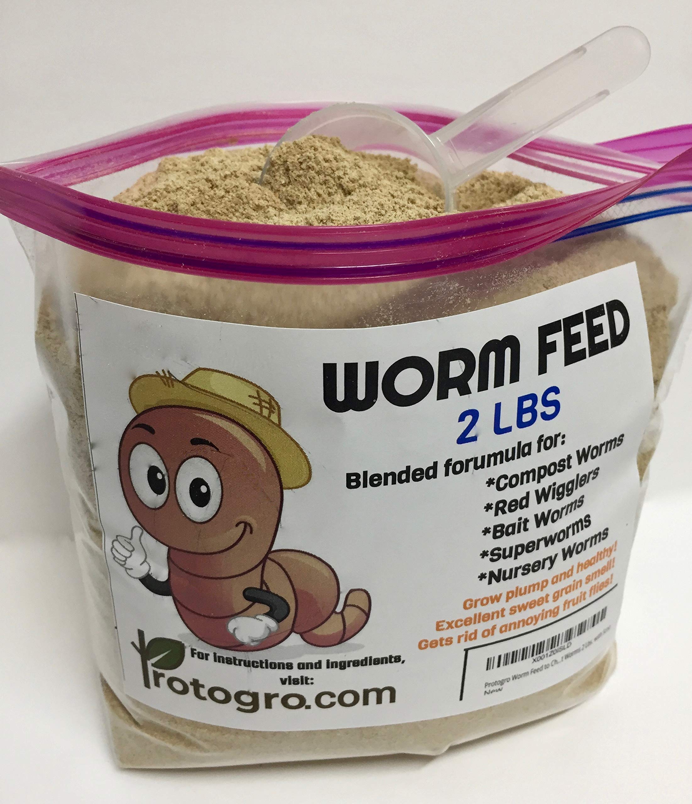 Protogro Kitchen scraps-friendly worm food supports efficient vermicomposting.