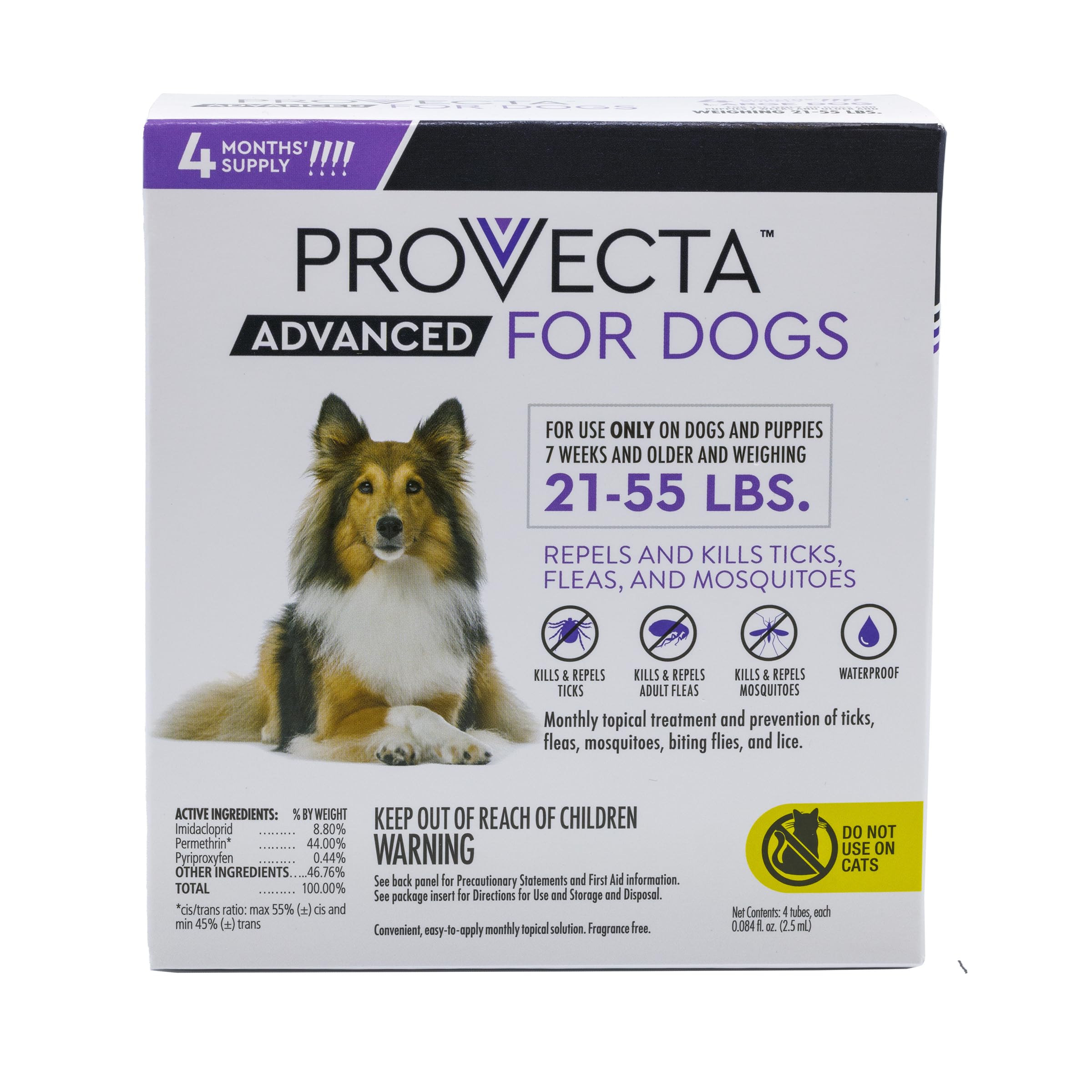 Provecta Advanced Large Dogs bottle with dosing applicator for monthly protection.