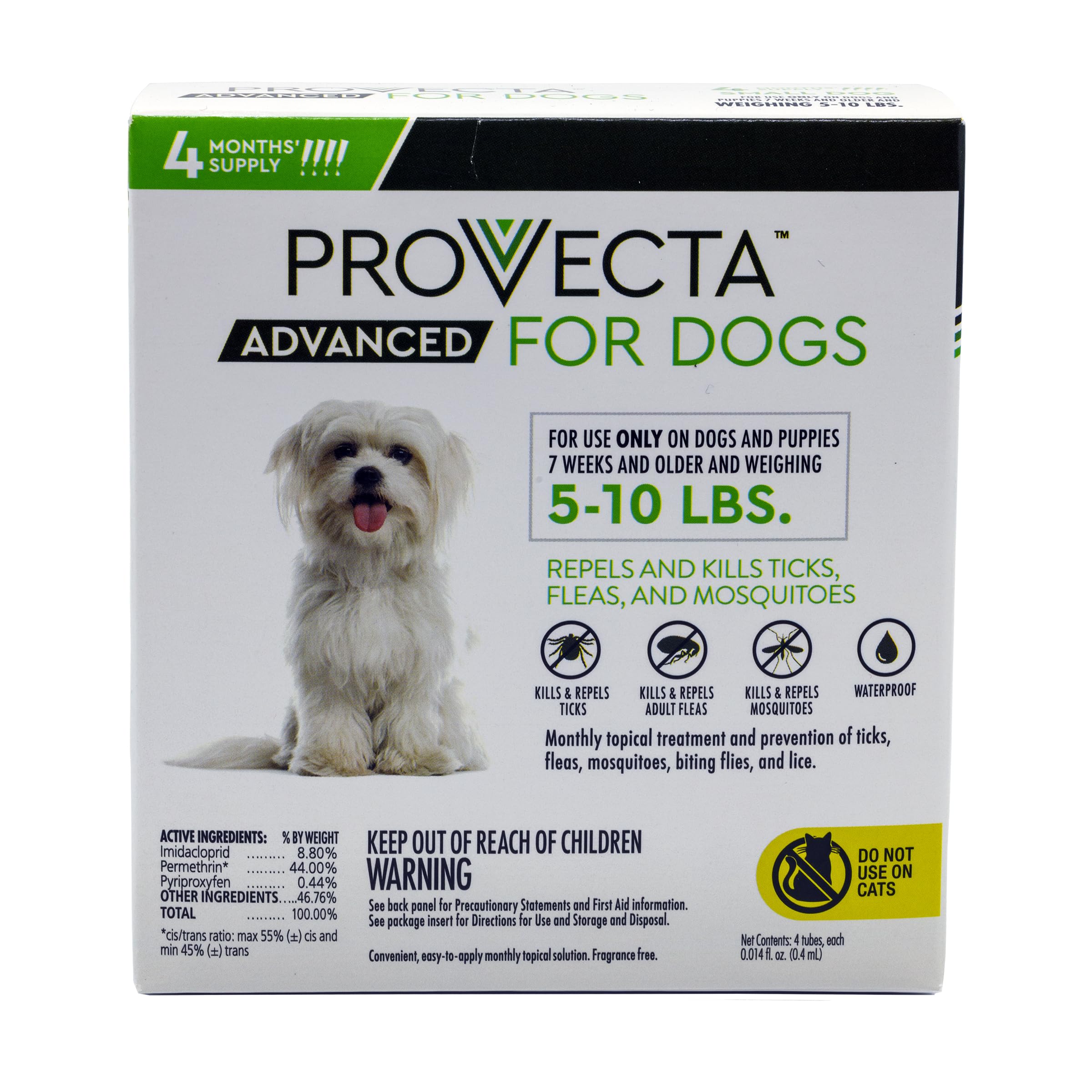 Provecta Advanced bottle pour, convenient monthly protection for small dogs