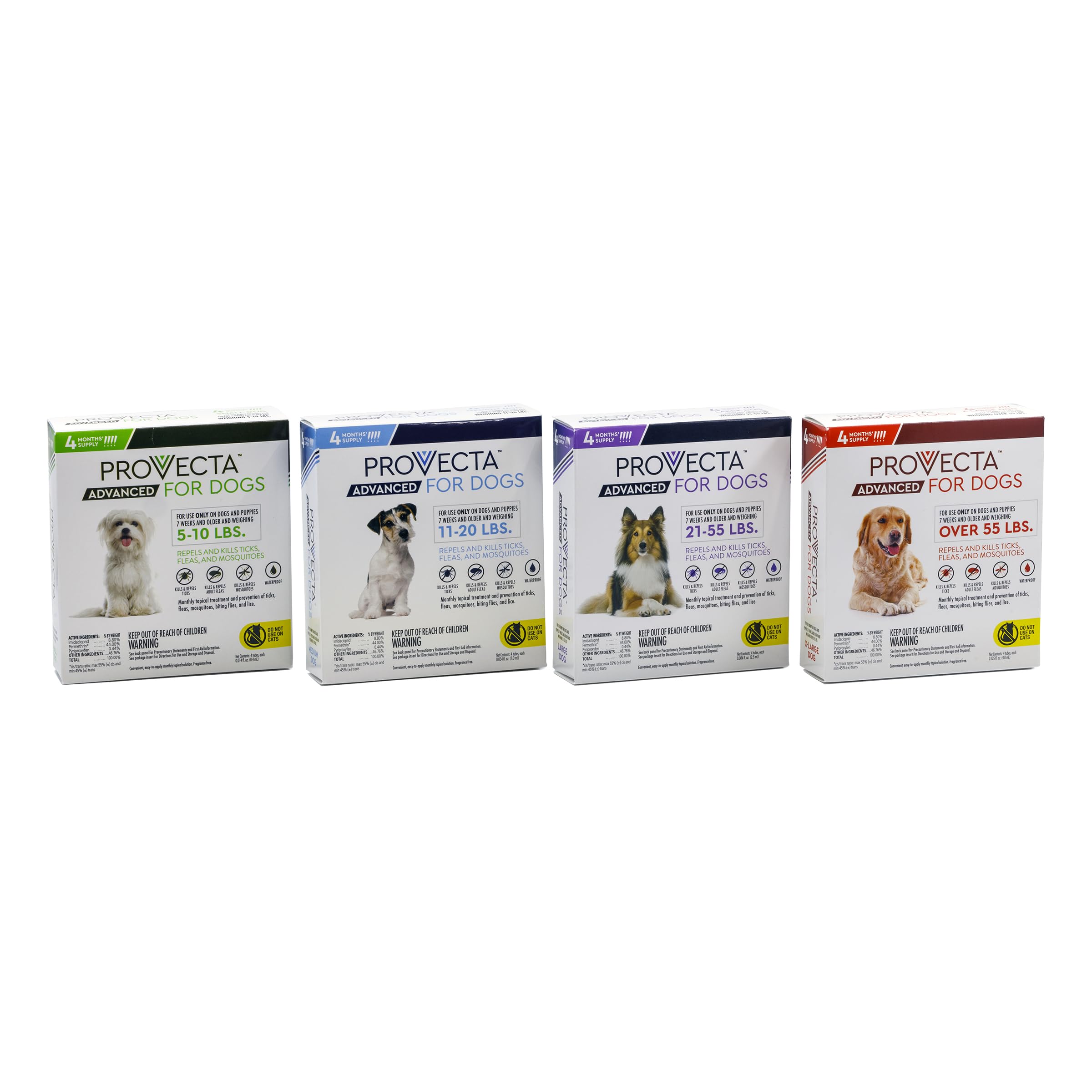 Provecta Advanced XL four-month supply supports ongoing flea and tick prevention.