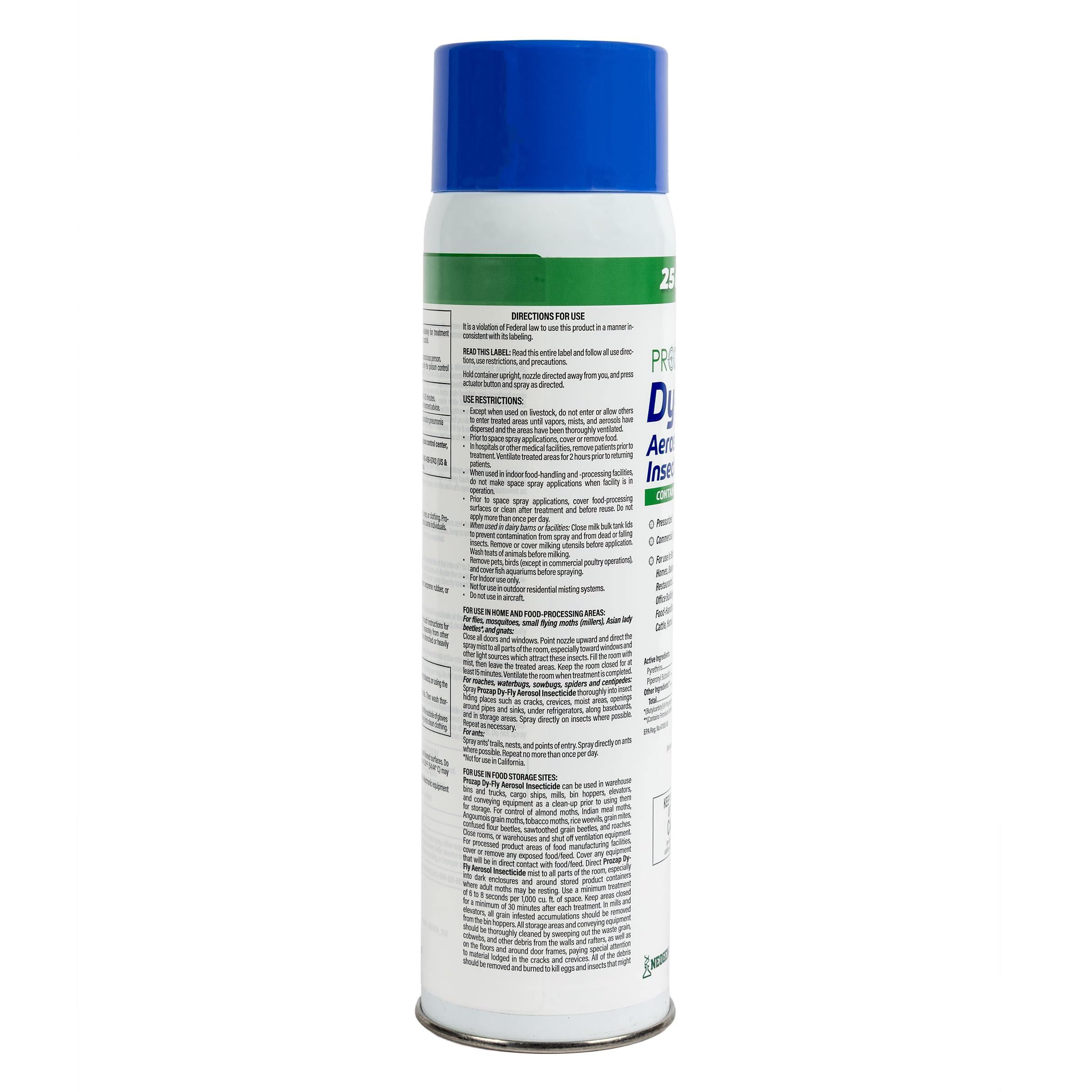 Prozap Dy-Fly Aerosol sprayed on cattle for on-animal insect control.