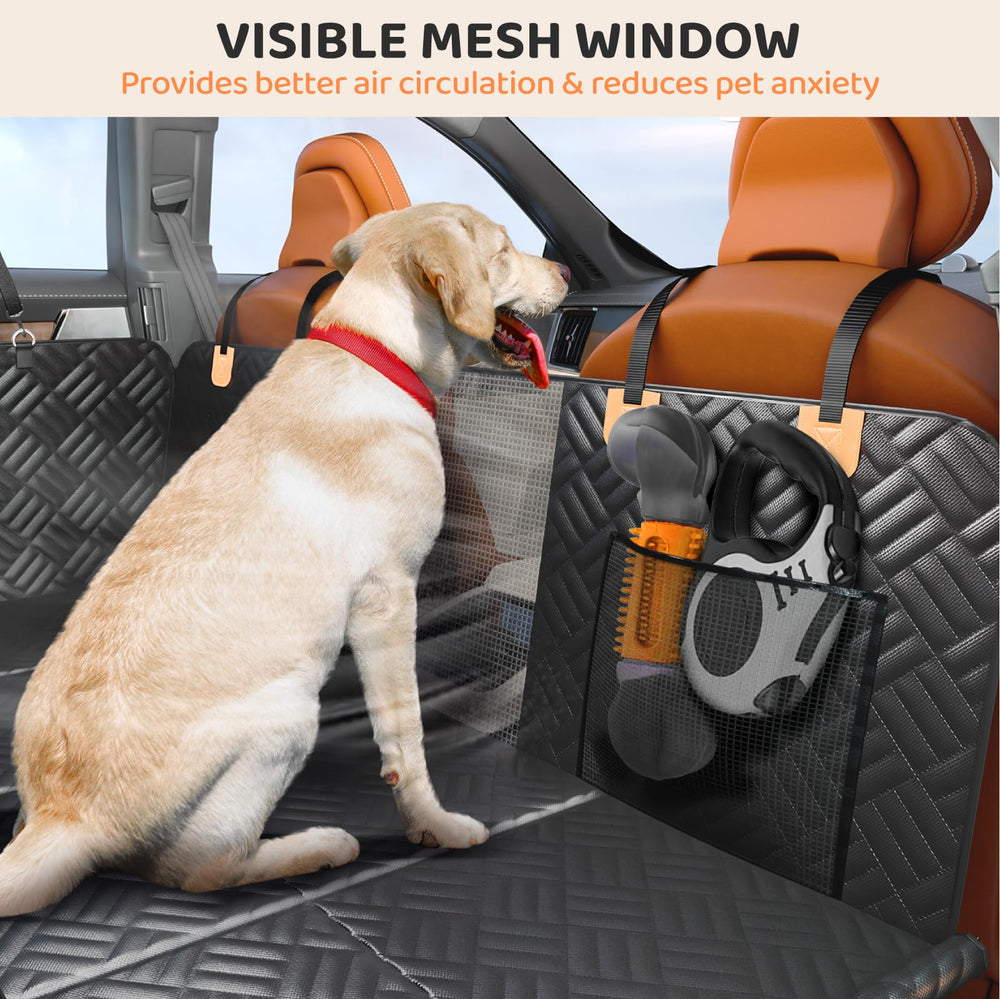 PROZAR backseat cover illustrating 40 percent extra space for pets