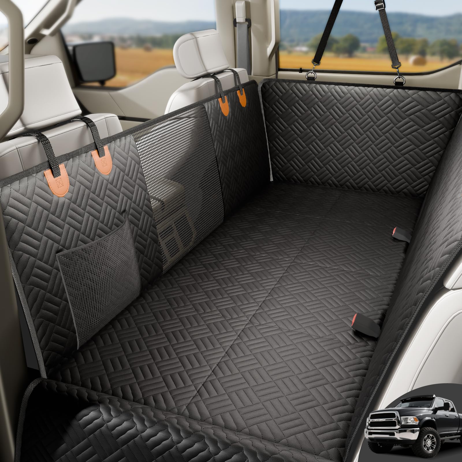 PROZAR dog seat cover back seat hammock protecting upholstery while pets ride comfortably.