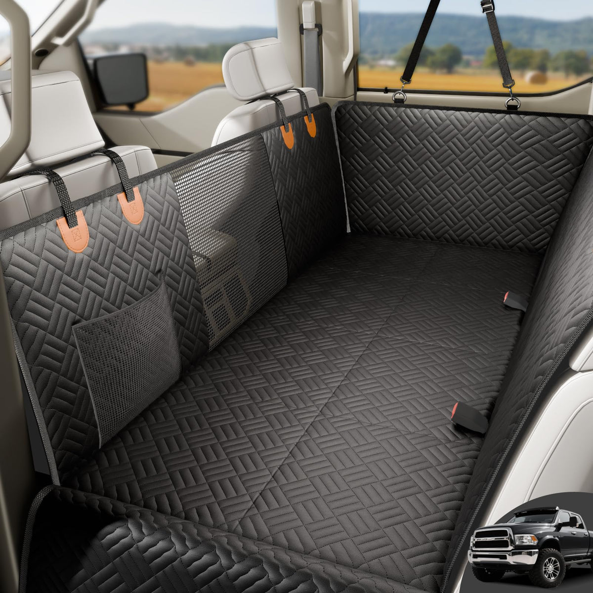 PROZAR dog seat cover back seat hammock protecting upholstery while pets ride comfortably.