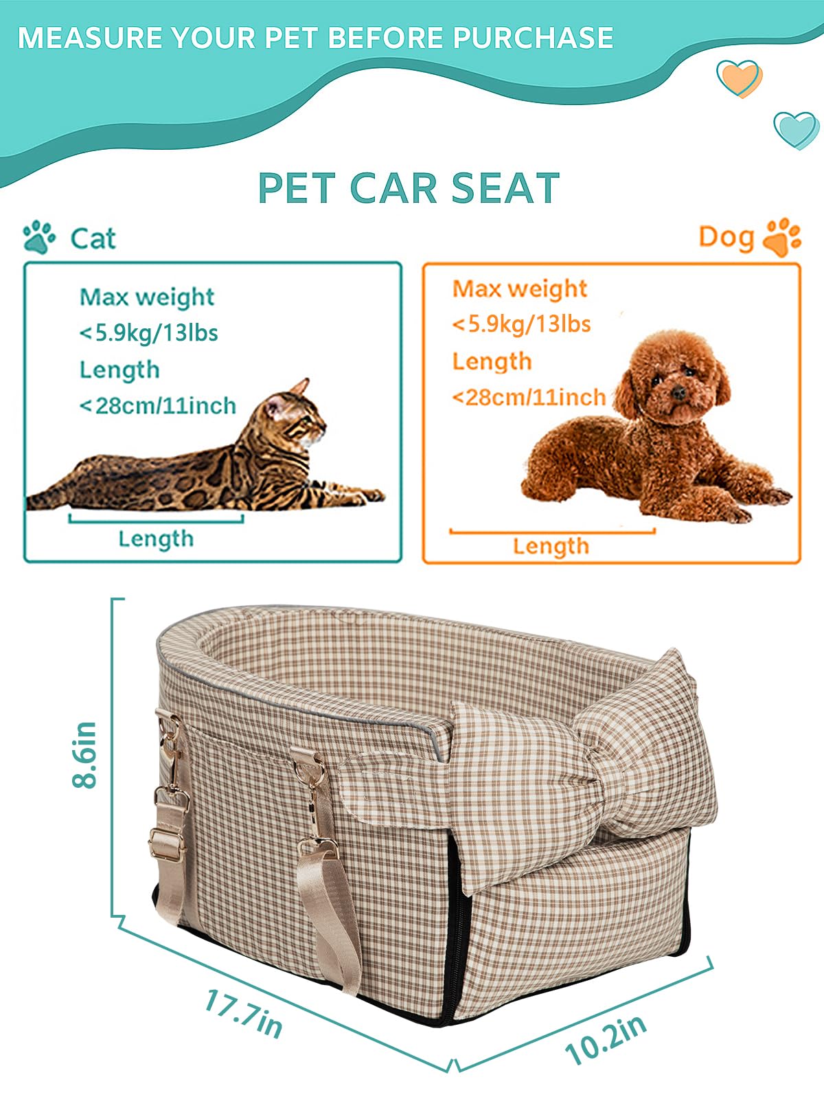 Prpeko dog car seat straps to headrests for stable, distraction-free driving