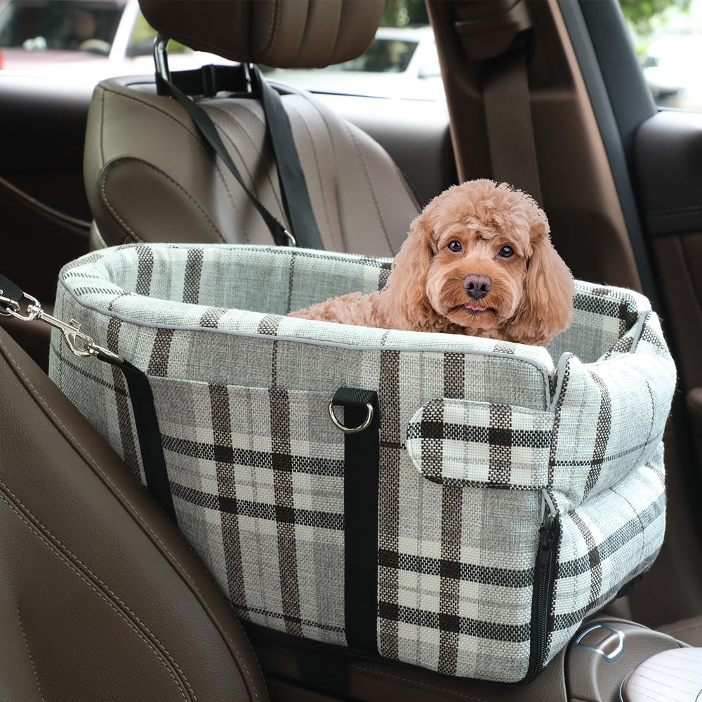Prpeko small dog car seat secured to headrests for safer travels