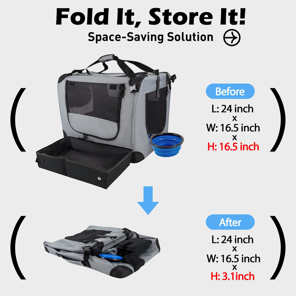 Prutapet large cat carrier foldable litter box for on-the-go waste management.