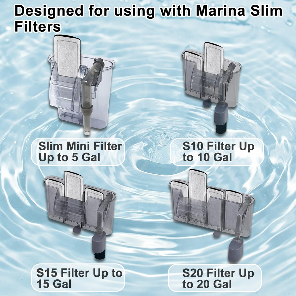 Pryitier 16-pack cartridge inside view for Marina Slim S15 with carbon and ceramic media.
