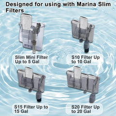 Pryitier 16-pack cartridge inside view for Marina Slim S15 with carbon and ceramic media.