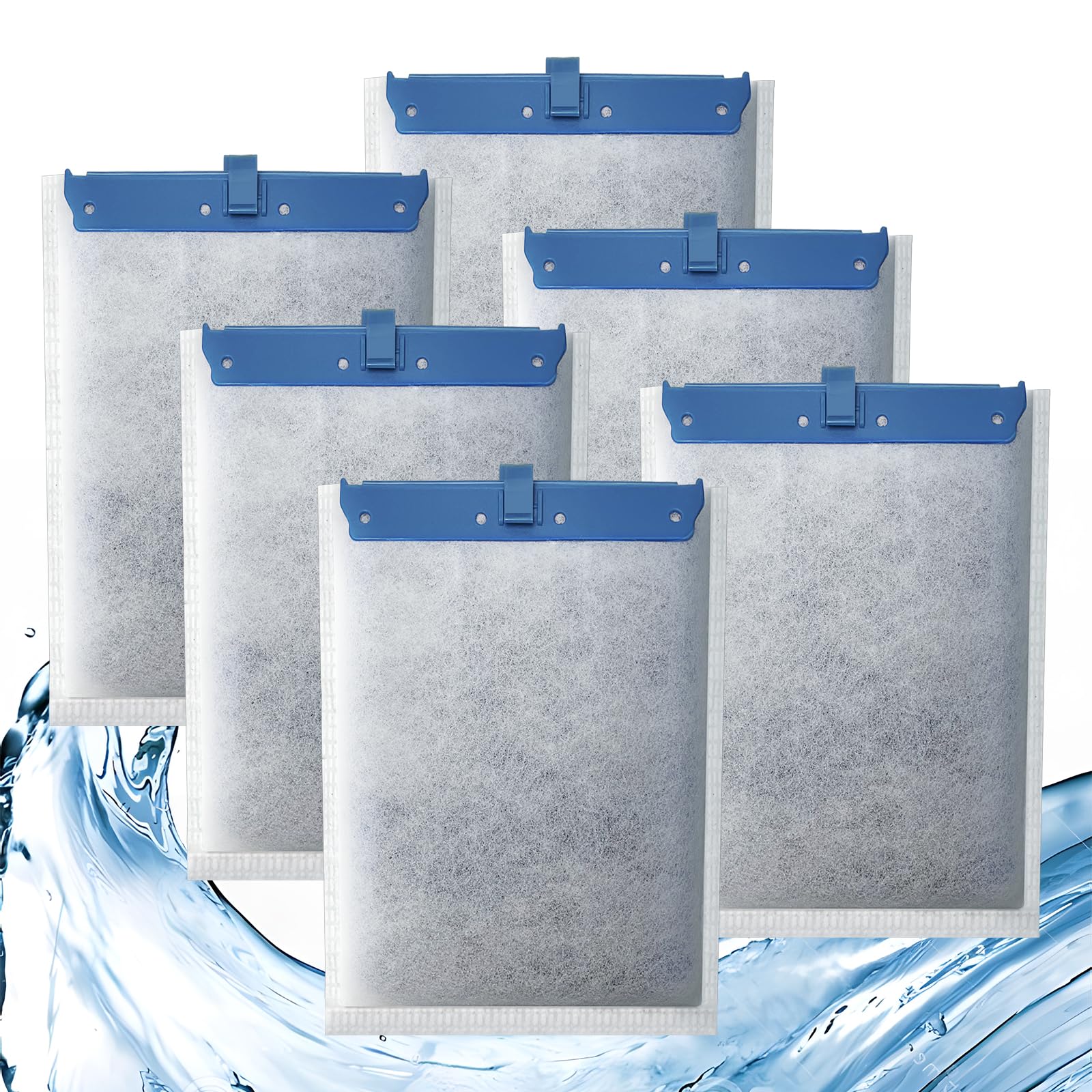 Pryitier six-pack filter cartridge compatible with Whisper for clearer aquarium water.