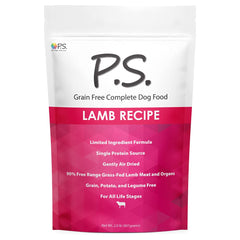 P.S. for Dogs with Love air-dried lamb bites provide tasty, hypoallergenic nutrition for sensitive dogs