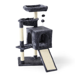 Psicway 37-inch cat tree top platform offers a comfy resting spot.