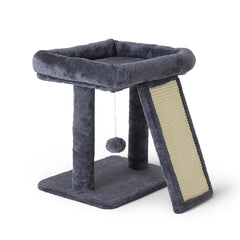Psicway small cat tree base provides stable climbing support for indoor cats.
