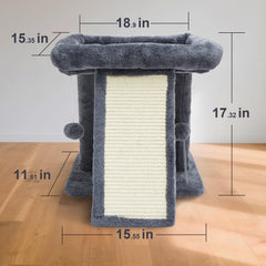 Psicway small cat tree side supports ensure sturdy, wobble-free play.