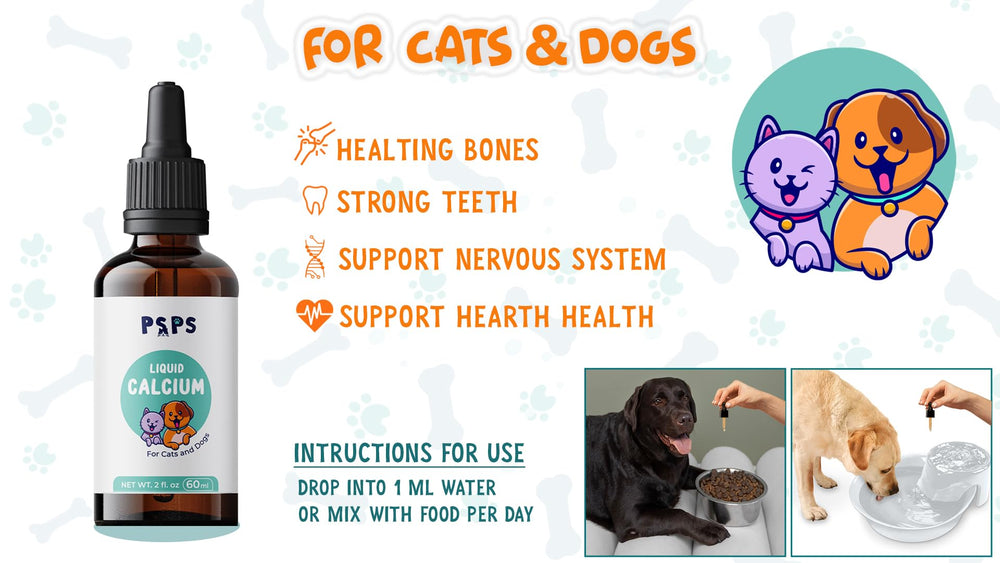 psps Calcium Liquid droplet dispense over pet food