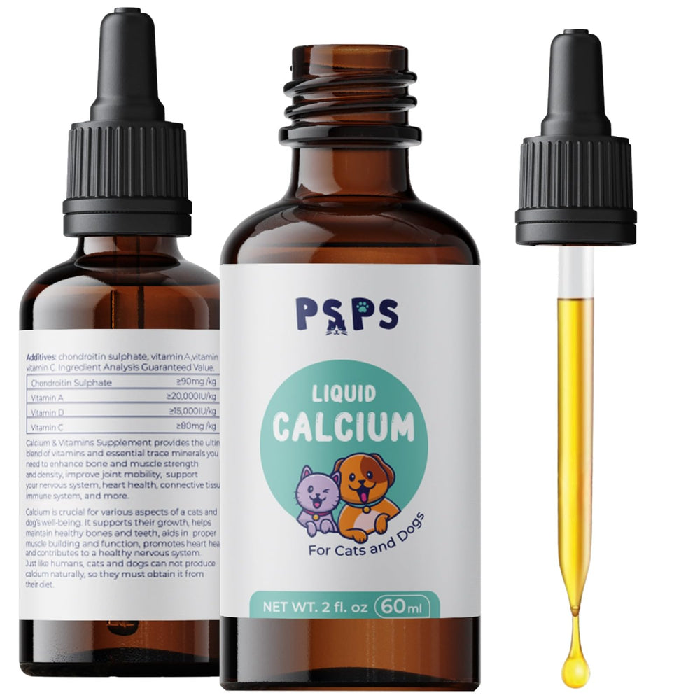 psps Calcium Liquid label closeup showing vitamins A C D