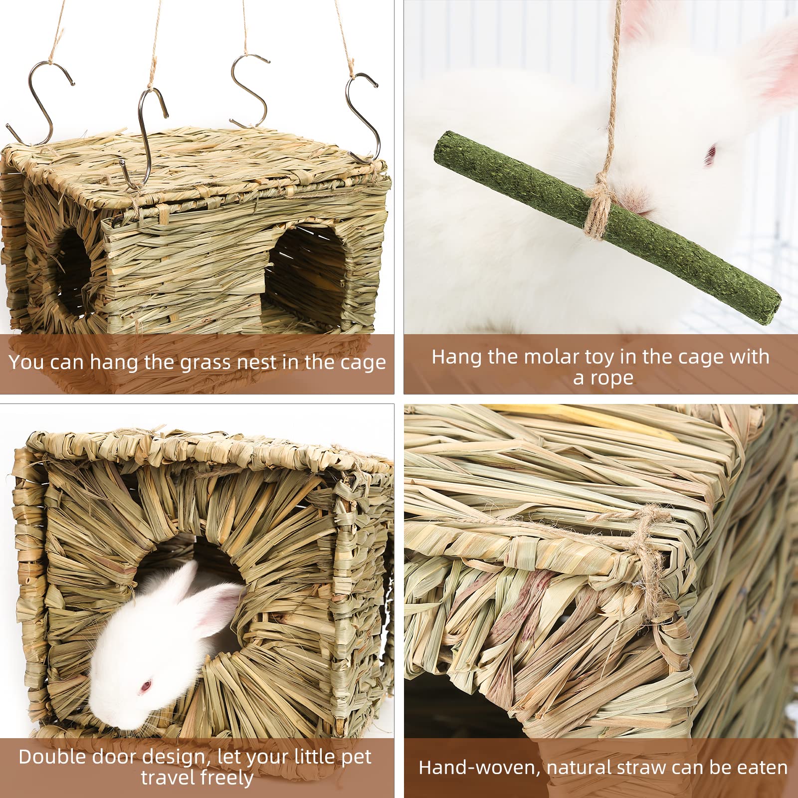 PStarDMoon Bunny Grass House chew and forage items support natural activity.