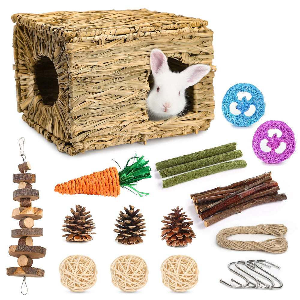 PStarDMoon Bunny Grass House exterior shows natural hideaway for play and rest.