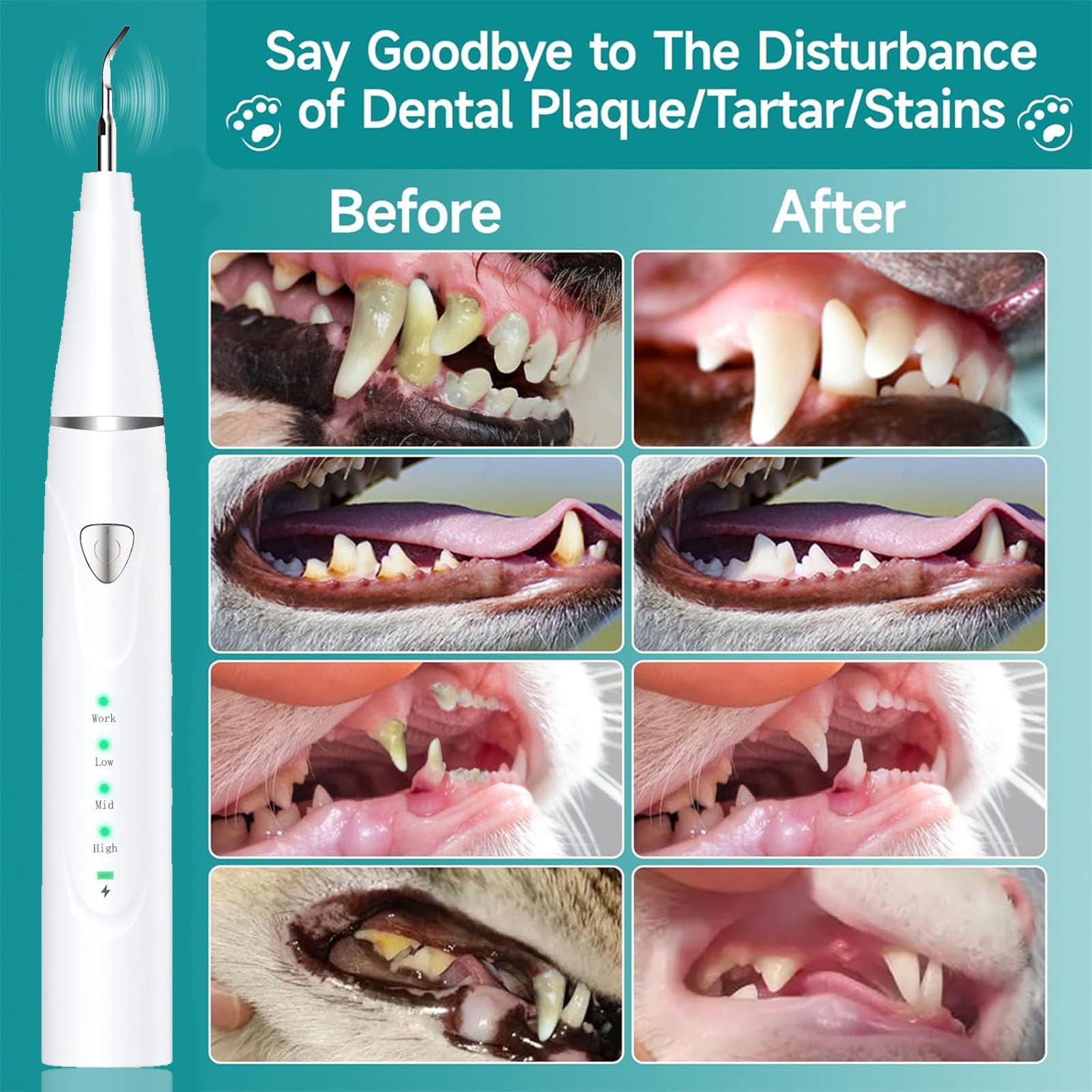 Psytpusa 9-piece professional cleaning kit for pets' teeth