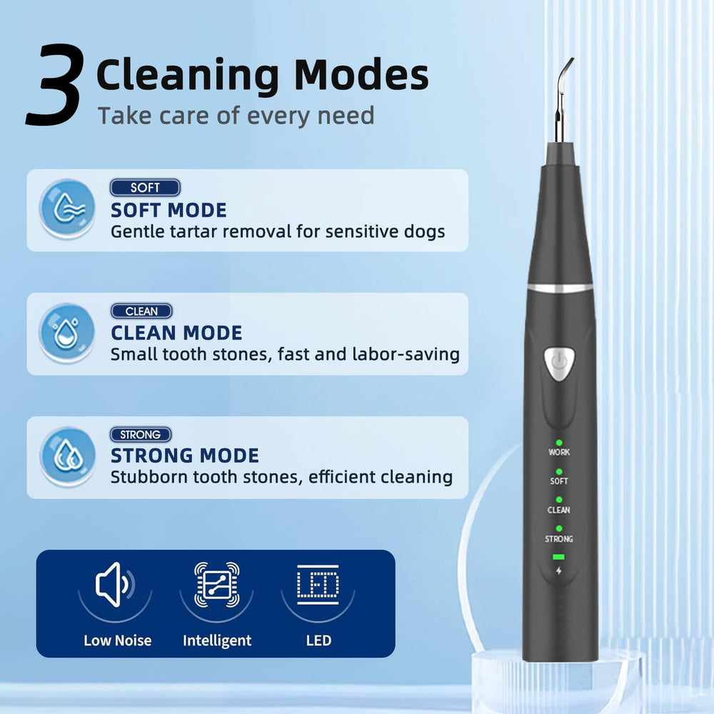 Psytpusa 9-piece ultrasonic kit including heads and tools for thorough pet cleaning