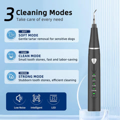 Psytpusa 9-piece ultrasonic kit including heads and tools for thorough pet cleaning