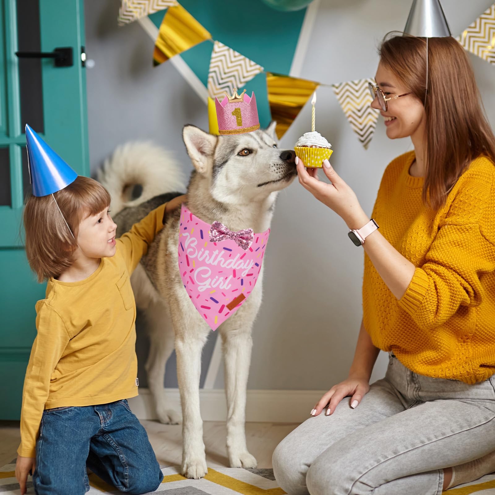 PTDECOR birthday girl bandana adds cute flair for photos and celebrations.