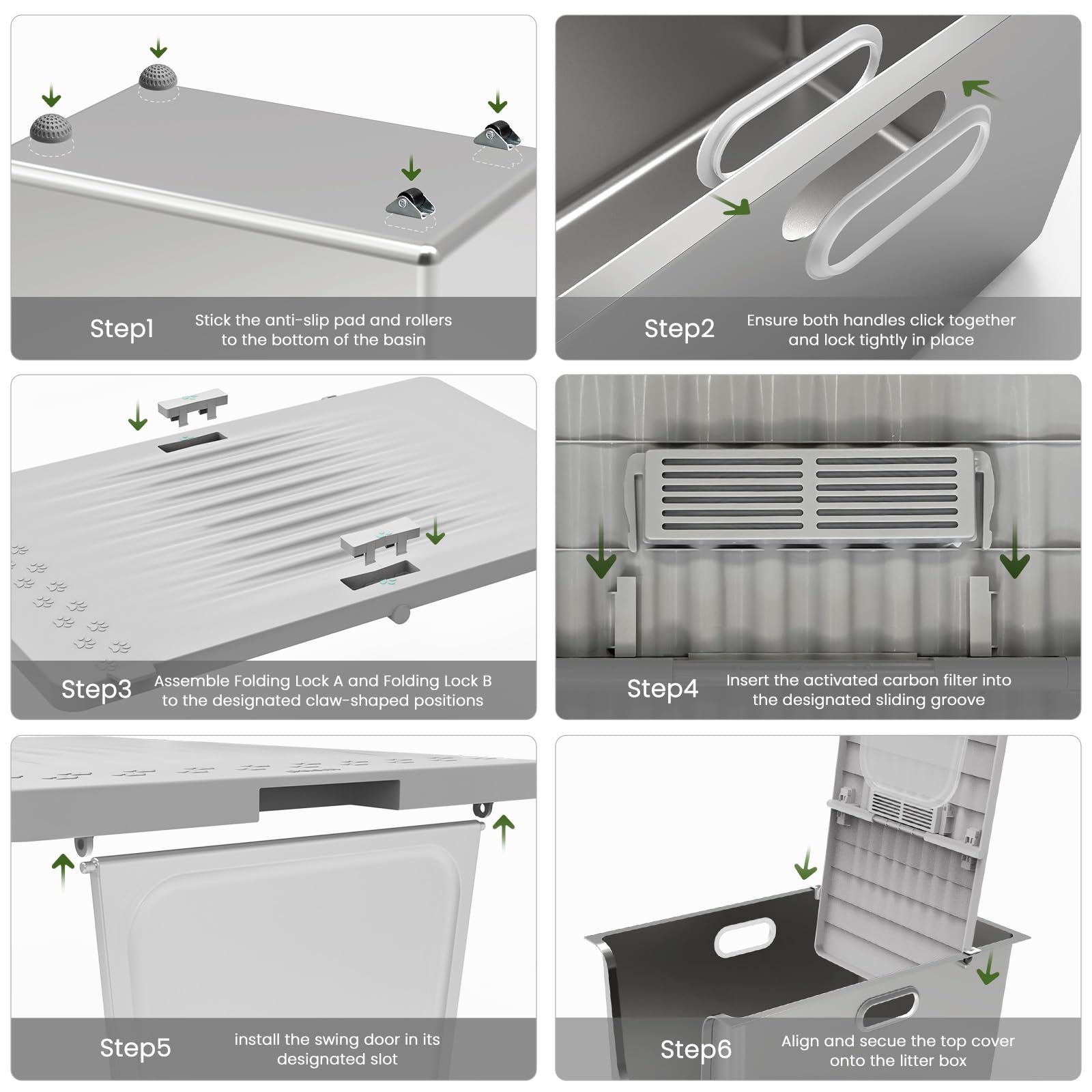 PTFFF anti-leakage design keeps litter contained even with high-back cats.