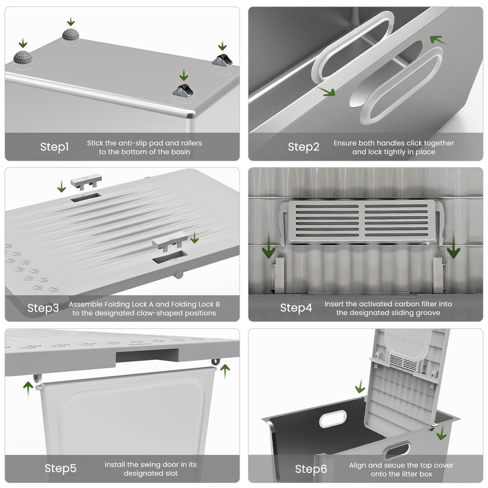 PTFFF anti-leakage design keeps litter contained even with high-back cats.