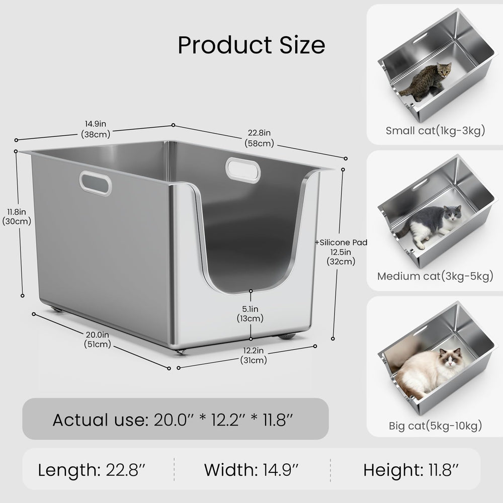 PTFFF high-sides 11-8inch design reduces litter scatter significantly.