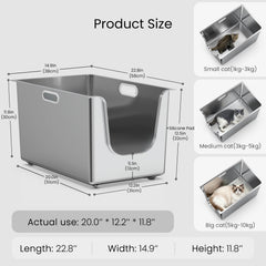 PTFFF high-sides 11-8inch design reduces litter scatter significantly.