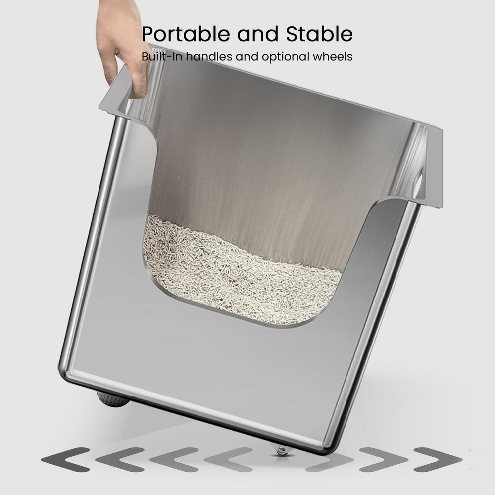 PTFFF large-capacity litter pan suitable for multiple felines.