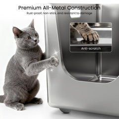 PTFFF open-top litter box allows quick health monitoring and ample ventilation.