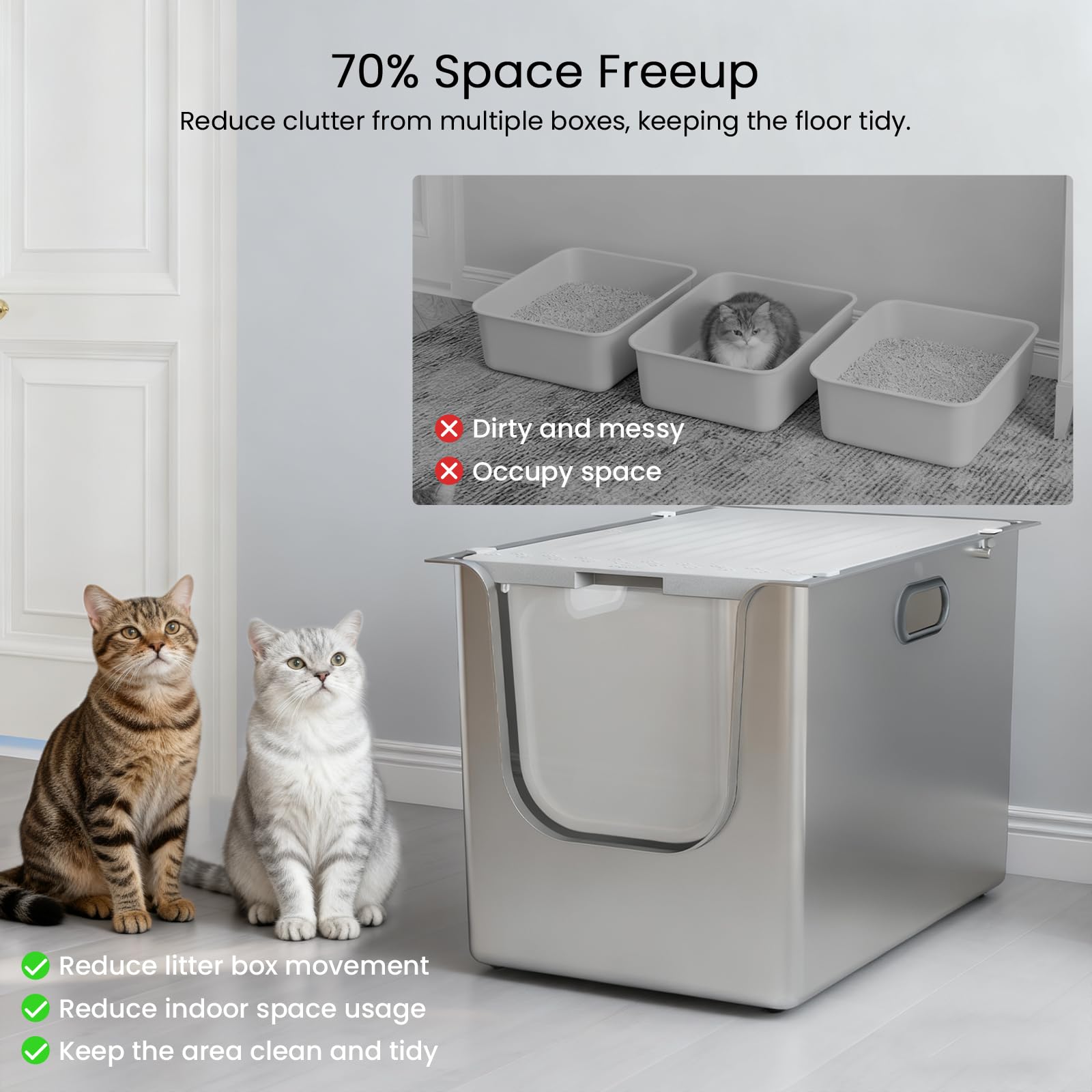 PTFFF private-door litter box offers focused privacy during use.