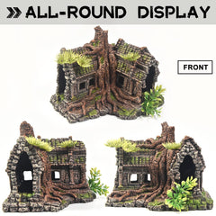 PTFJZ tree house underwater landscape creates a multi-level view for fish.
