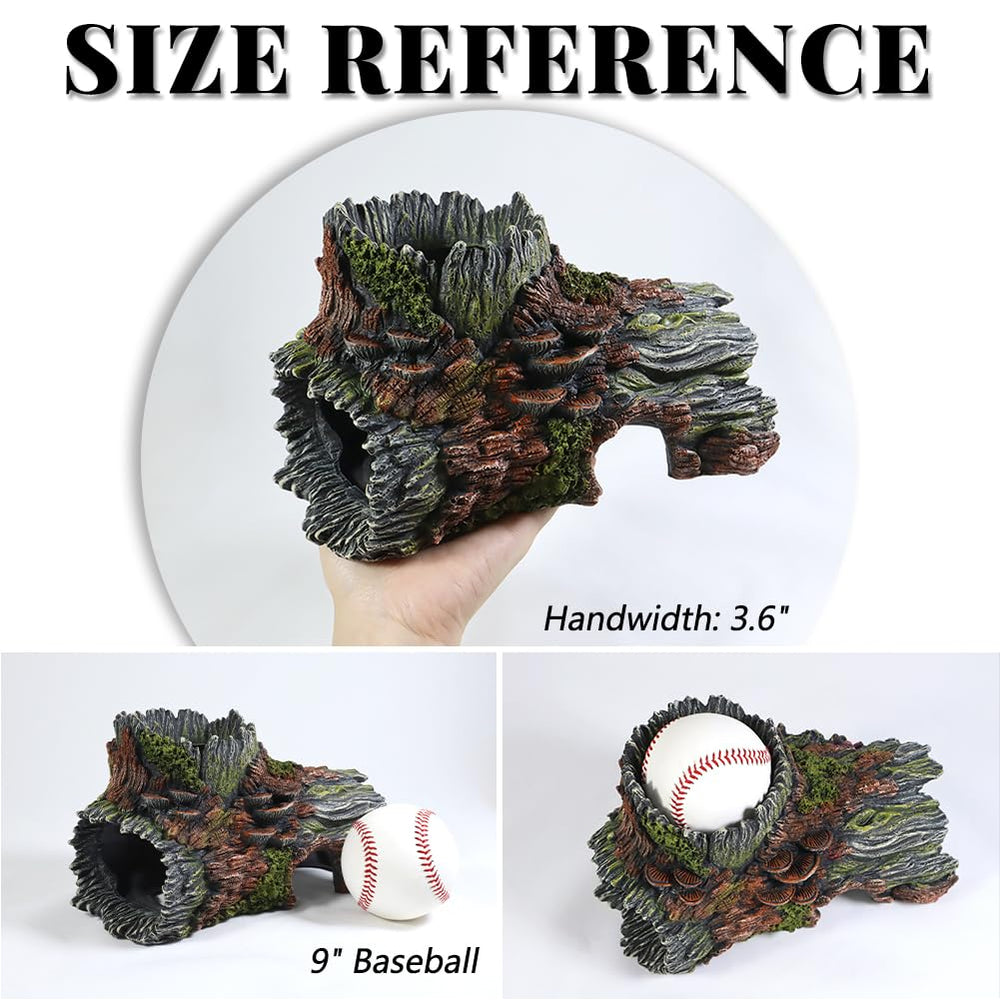 PTFJZ resin trunk texture mimics natural driftwood for realistic aquarium aesthetics.