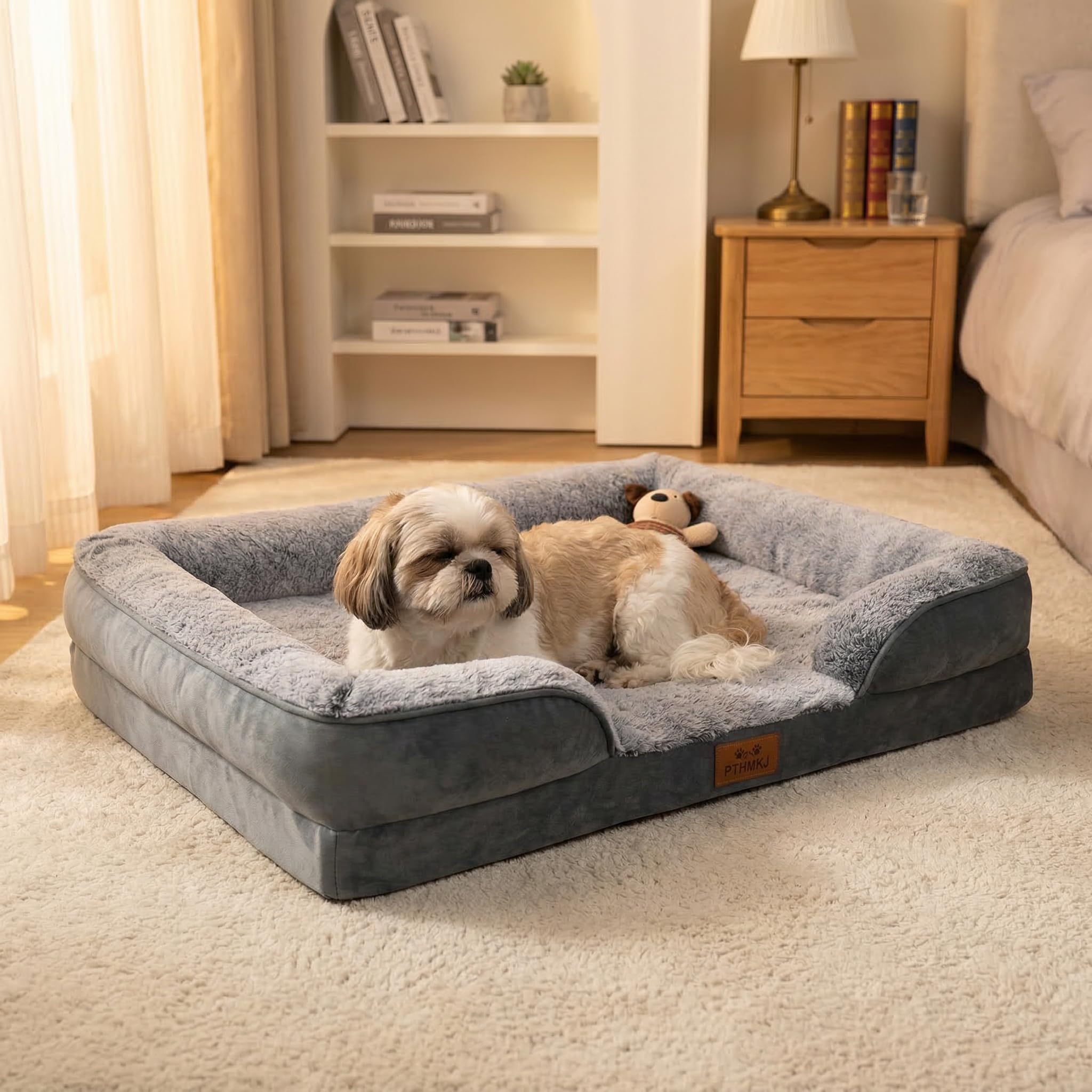 PTHMKJ dog bed with waterproof cover, side view