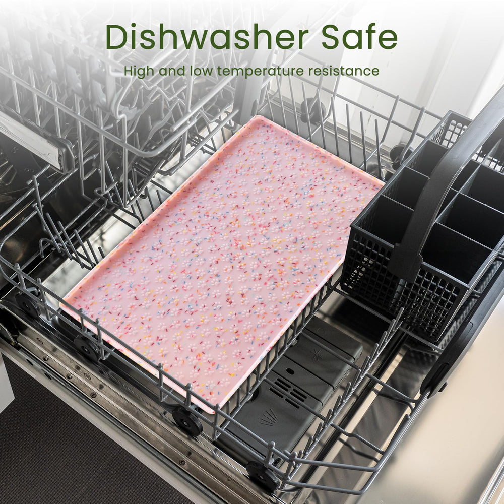 Ptlom dishwasher-safe pet mat simplifies post-meal cleanup.