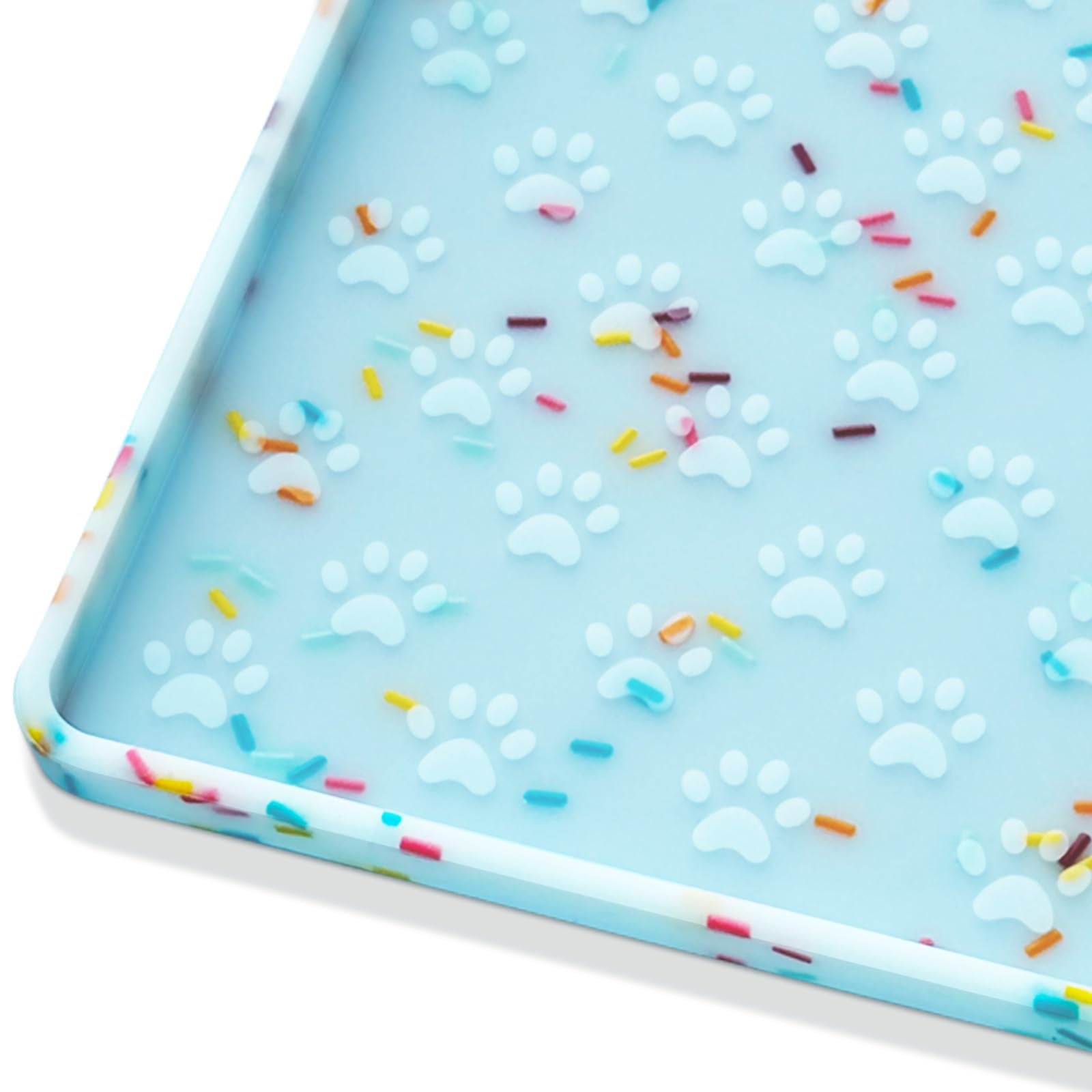 Ptlom dog food mat anti-slip keeps bowls steady during meals.