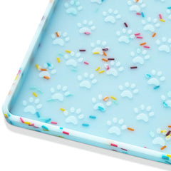 Ptlom dog food mat anti-slip keeps bowls steady during meals.