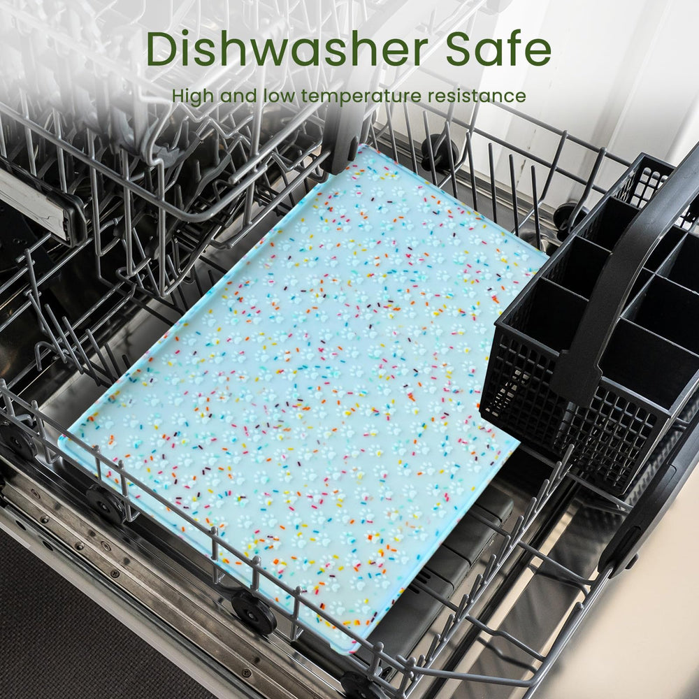 Ptlom easy-clean-dishwasher-safe mat simplifies cleanup.