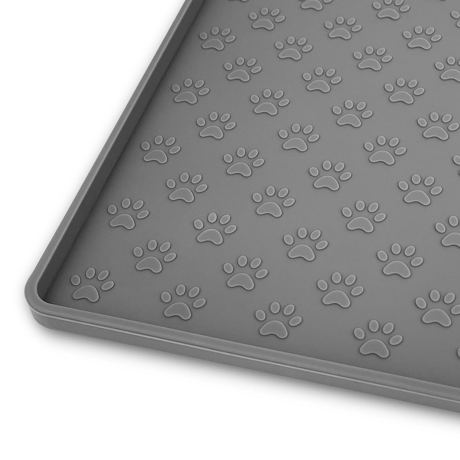 Ptlom Grey Pet Placemat overview shows waterproof surface and anti-slip design for meals
