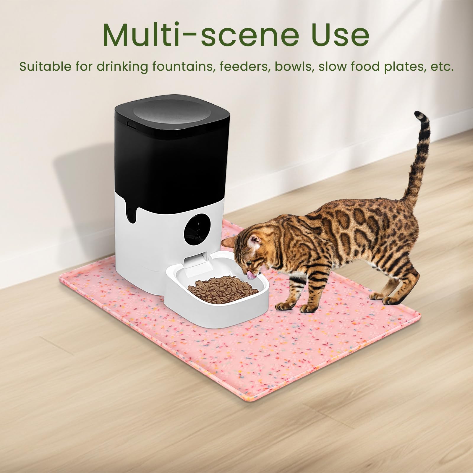Ptlom large-feeder mat fits big dogs and cats.